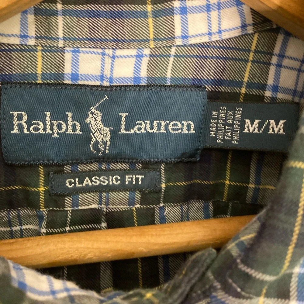 Polo Ralph Lauren Plaid Cotton Poplin Shirt Sz Med